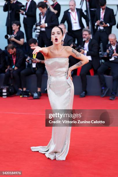 Levante attends the "Bones And All" red carpet at the 79th Venice International Film Festival on September 02, 2022 in Venice, Italy.