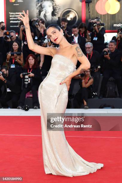 Levante attends the "Bones And All" red carpet at the 79th Venice International Film Festival on September 02, 2022 in Venice, Italy.