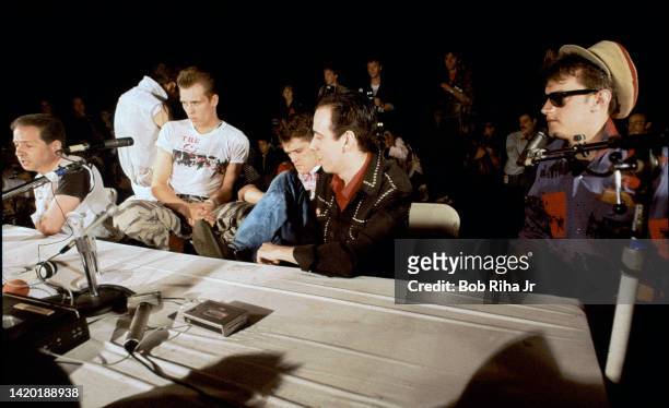 Press Conference backstage with members of The CLASH during the US Festival, May 29,1983 in Devore, California.