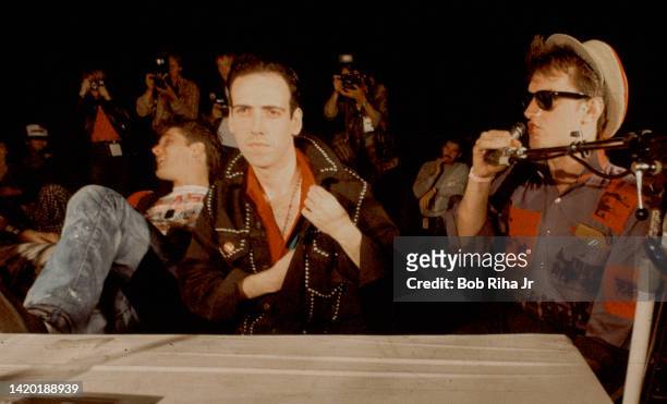 Press Conference backstage with members of The CLASH during the US Festival, May 29,1983 in Devore, California.