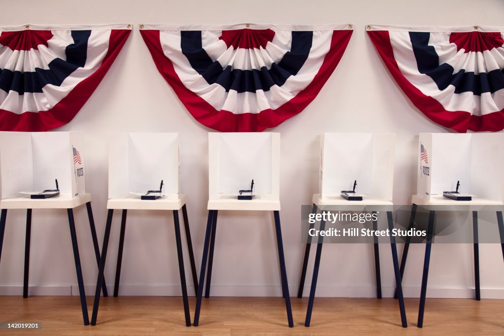 Voting booths in polling place