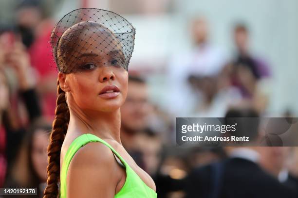Tessa Thompson attends the "Bones And All" red carpet at the 79th Venice International Film Festival on September 02, 2022 in Venice, Italy.