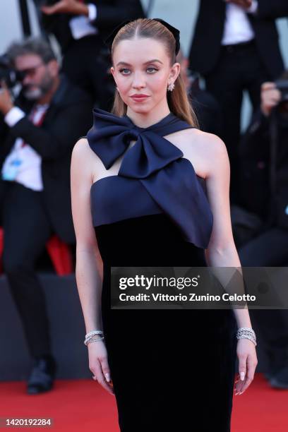 Sydney Sweeney attends the "Bones And All" red carpet at the 79th Venice International Film Festival on September 02, 2022 in Venice, Italy.