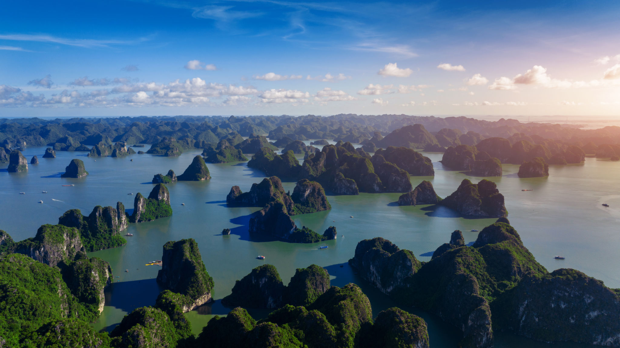 Aerial view of Halong bay in Vietnam. Aerial view of Halong bay in Vietnam.