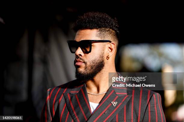 Anthony Barr arrives for the NFL Honors show at the YouTube Theater on February 10, 2022 in Inglewood, California.