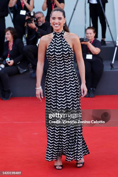 Adria Arjona attends the "Bones And All" red carpet at the 79th Venice International Film Festival on September 02, 2022 in Venice, Italy.
