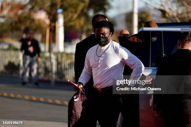 LaDainian Tomlinson arrives to the NFL Honors show at the YouTube Theater on February 10, 2022 in Inglewood, California.