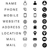 Company Connection business card icon set Contact design template stock illustration