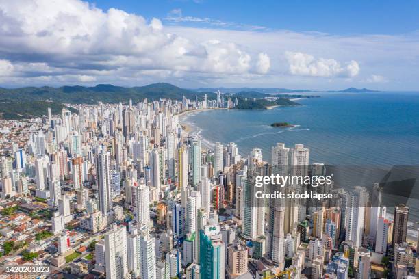 aerial view of balneário camboriu, santa catarina, brazil - latin america stock pictures, royalty-free photos & images