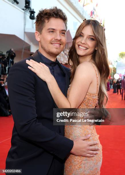 Dylan Sprouse and Barbara Palvin attend the "Bones And All" red carpet at the 79th Venice International Film Festival on September 02, 2022 in...