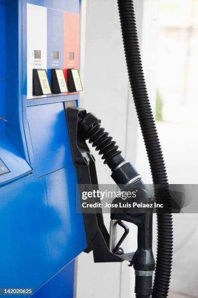 close up of gasoline pump - west new york new jersey stock-fotos und bilder