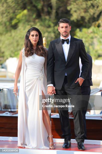 Cecilia Rodríguez and Ignazio Moser are seen during the 79th Venice International Film Festival on September 02, 2022 in Venice, Italy.