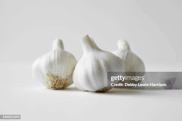 close up of heads of garlic - garlic stock pictures, royalty-free photos & images