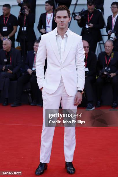 Nicholas Hoult attends the "Bones And All" red carpet at the 79th Venice International Film Festival on September 02, 2022 in Venice, Italy.