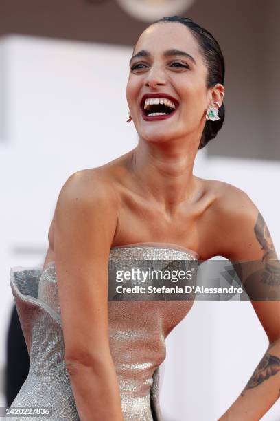 Levante attends the "Bones And All" red carpet at the 79th Venice International Film Festival on September 02, 2022 in Venice, Italy.