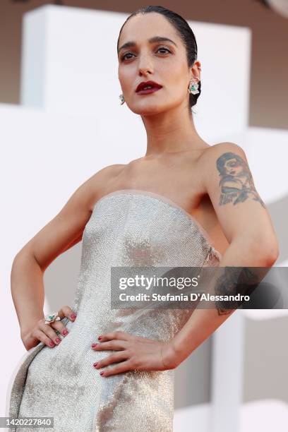 Levante attends the "Bones And All" red carpet at the 79th Venice International Film Festival on September 02, 2022 in Venice, Italy.