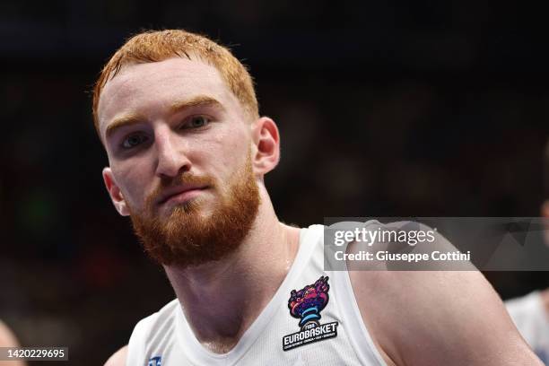 Nico Mannion of Italy looks on during the FIBA EuroBasket 2022 group C match between Italy and Estonia at Mediolanum Forum on September 02, 2022 in...
