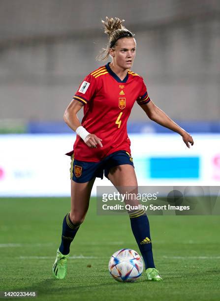 Irene Paredes of Spain runs with the ball during the FIFA Women's World Cup 2023 Qualifier group B match between Spain and Hungary at Ciudad del...