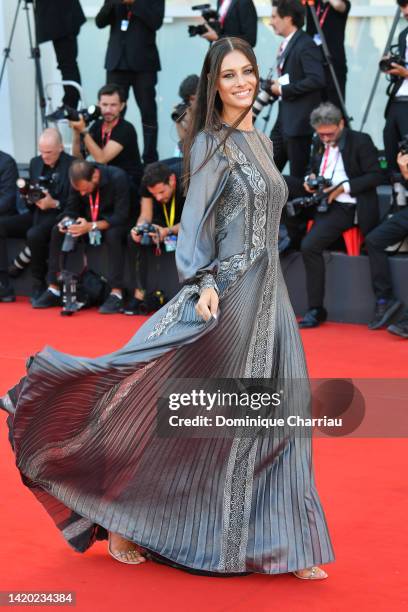 Marica Pellegrinelli attends the "Bones And All" red carpet at the 79th Venice International Film Festival on September 02, 2022 in Venice, Italy.