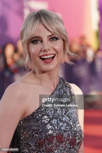 Lucy Boynton attends the red carpet for the opening ceremony during the 48th Deauville American Film Festival on September 02, 2022 in Deauville,...