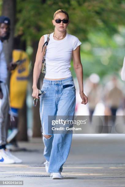 Gigi Hadid is seen in NoHo on September 02, 2022 in New York City.