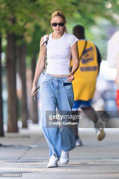 Gigi Hadid is seen in NoHo on September 02, 2022 in New York City.