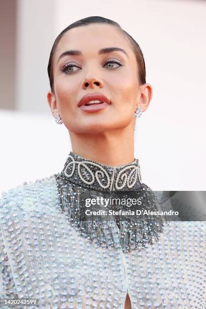 Amy Jackson attends the "Bones And All" red carpet at the 79th Venice International Film Festival on September 02, 2022 in Venice, Italy.