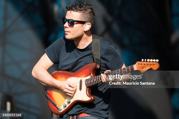 Rostam Batmanglij member of the band Vampire Weekend performs live on stage at Lollapalooza Brazil Festival on April 06, 2014 in Sao Paulo, Brazil.