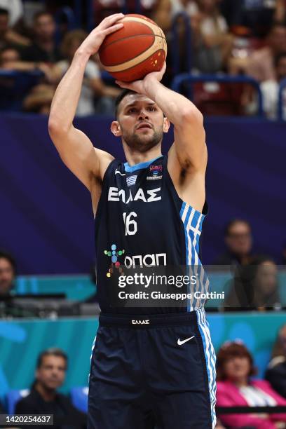 Kostas Papanikolaou of Greece in action during the FIBA EuroBasket 2022 group C match between Croatia and Greece at Mediolanum Forum on September 02,...