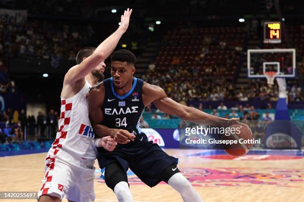 Giannis Antetokounmpo of Greece in action during the FIBA EuroBasket 2022 group C match between Croatia and Greece at Mediolanum Forum on September...