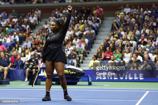 Serena Williams of the United States reacts against Ajla Tomlijanovic of Australia during their Women's Singles Third Round match on Day Five of the...