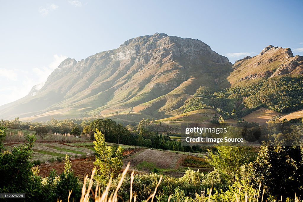 Stellenbosch Mountain, view from Hells Heights Pass, South Africa