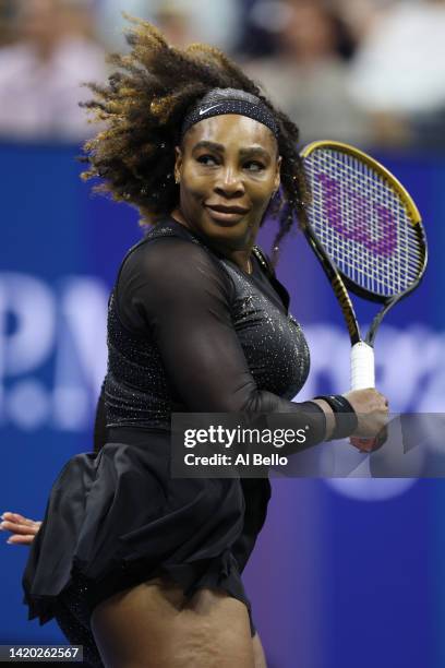 Serena Williams of the United States reacts against Ajla Tomlijanovic of Australia during their Women's Singles Third Round match on Day Five of the...