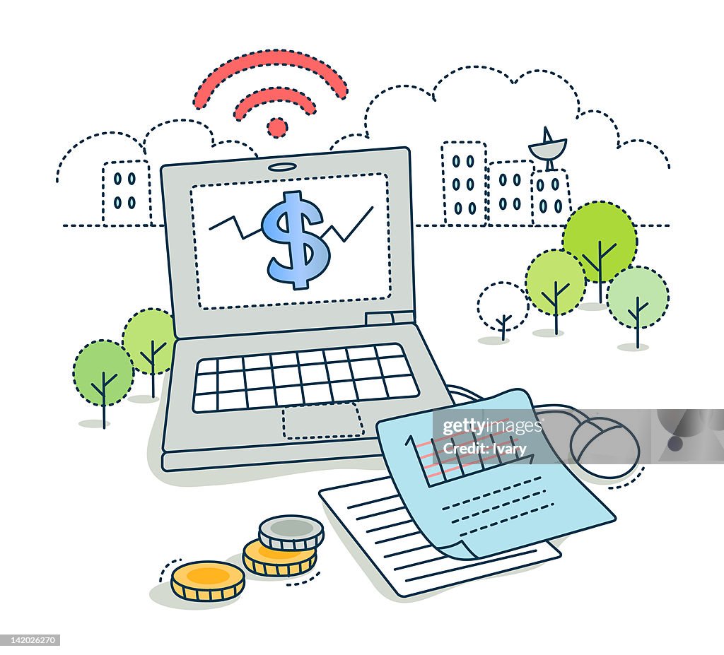Computer Economic Ways Computer Device And Economic Growth High-Res Vector Graphic - Getty Images