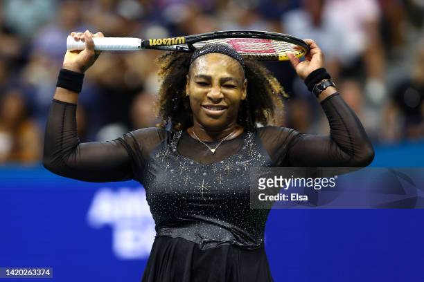 Serena Williams of the United States reacts in the second set against Ajla Tomlijanovic of Australia during their Women's Singles Third Round match...