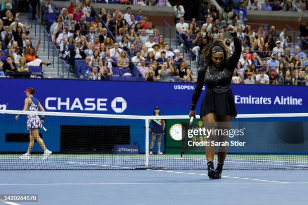 Serena Williams of the United States reacts in the second set against Ajla Tomlijanovic of Australia during their Women's Singles Third Round match...