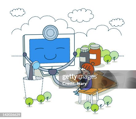 Machine Check Up Animation Illustration Of Medical Check Up High-Res Vector Graphic - Getty Images