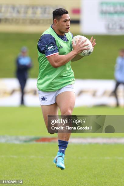 Roger Tuivasa Sheck of Auckland warms up during the round five Bunnings NPC match between Northland and Auckland at Semenoff Stadium, on September 03...