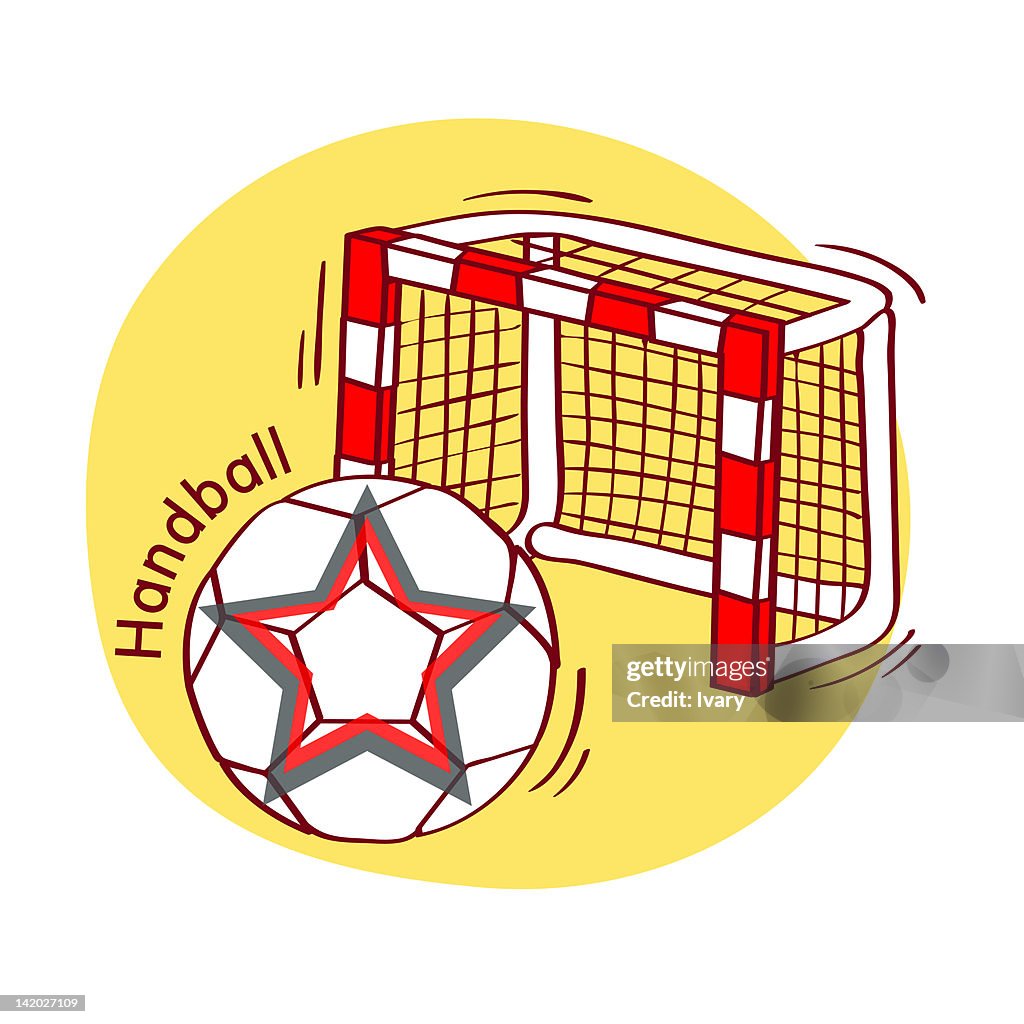 Illustration of soccer ball and goal