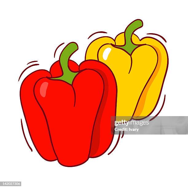 illustration of bell pepper against white background - red bell pepper white background stock illustrations