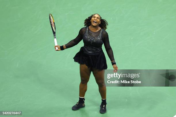 Serena Williams of the United States reacts in the third set against Ajla Tomlijanovic of Australia during their Women's Singles Third Round match on...