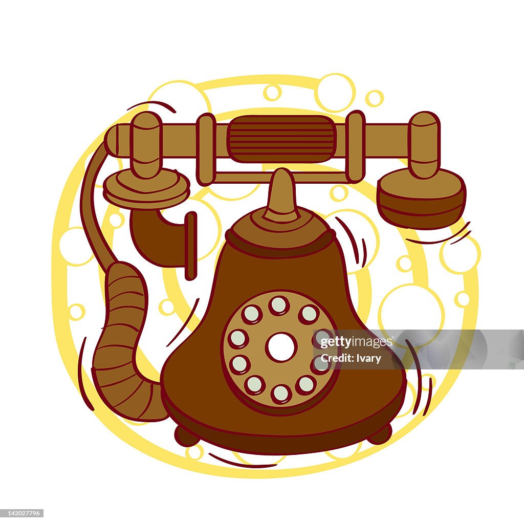 Illustration of old rotary phone