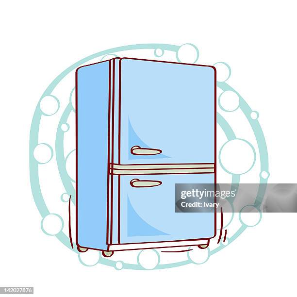 illustration of refrigerator - storage facility stock illustrations