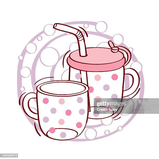 illustration of mug with sipper - sippy cup stock illustrations