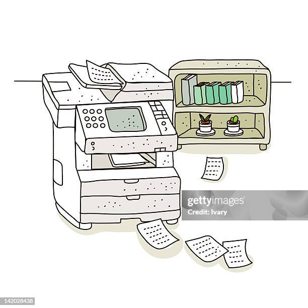 illustration of digital printer - copy room stock illustrations