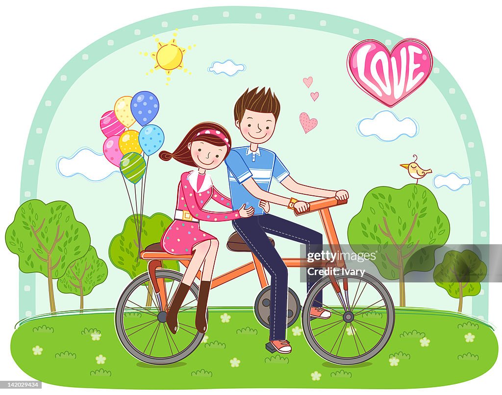 Couple On Bicycle