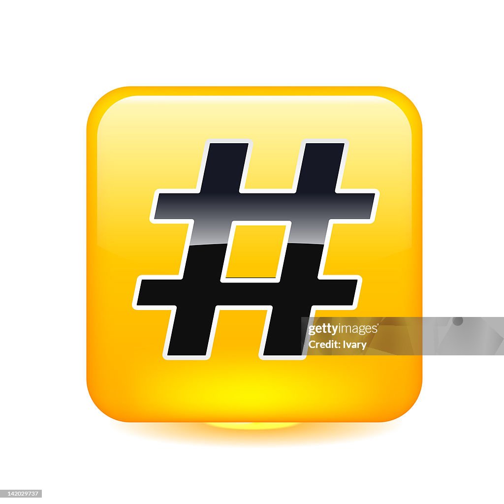 Simple Hash Sign Hash Sign In Shiny Square High-Res Vector Graphic - Getty Images
