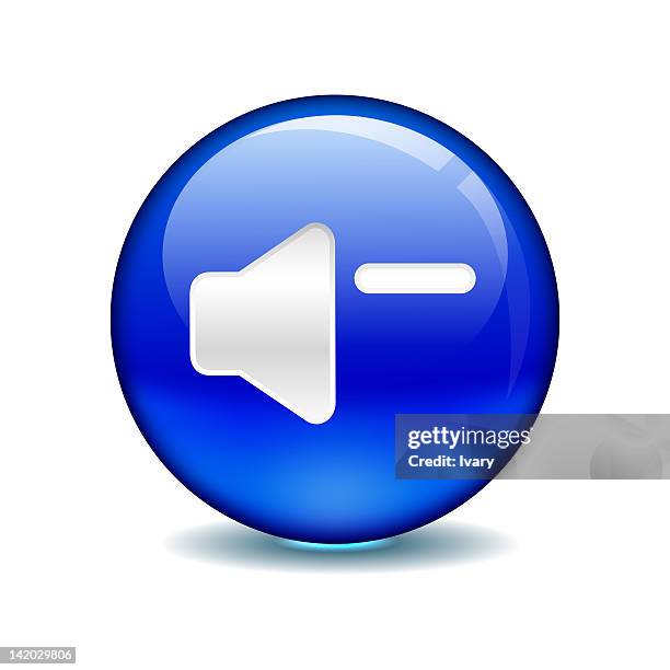 Illustration Of Volume Control In Shiny Blue Circle High-Res Vector ...
