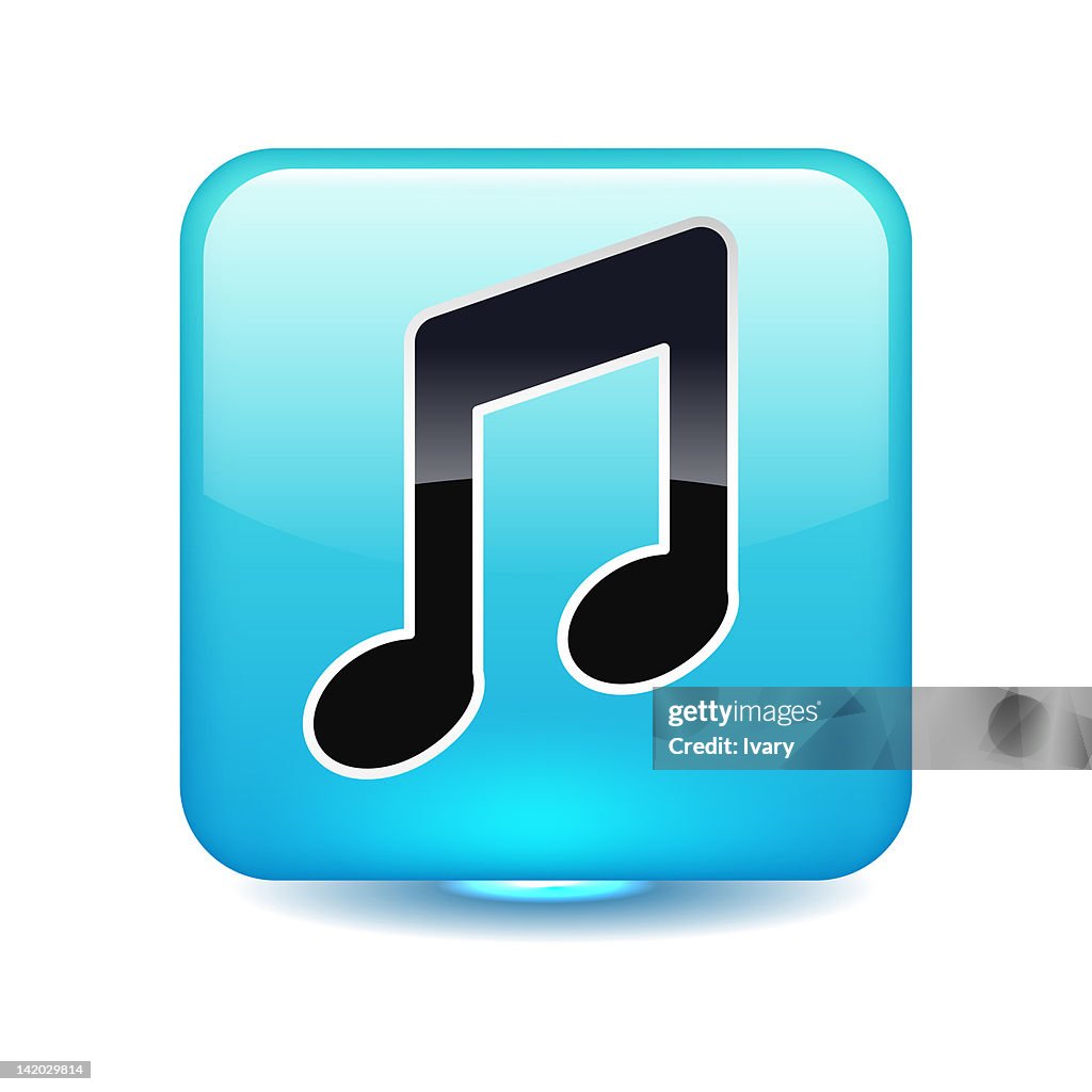 Note Square Blue Illustration Of Musical Note In Blue Square High-Res Vector Graphic ...