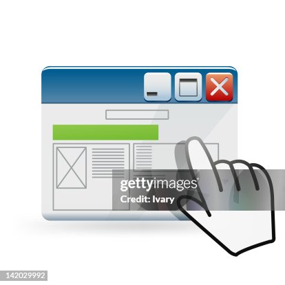 Illustration Of Computer Screen Maximize And Minimize Tab High-Res ...